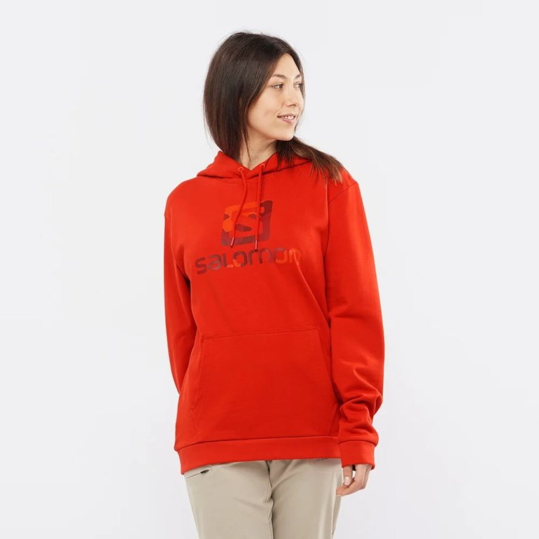 Sudadera Con Capucha Salomon Outlife Logo Summer Mujer Rojos | MX AMDV684